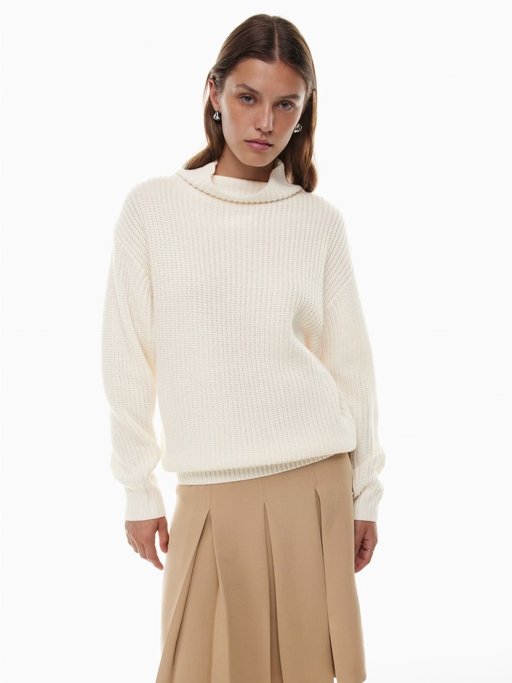 Aritzia Wilfred Size S Montpellier Turtleneck
Relaxed Merino Wool Sweater Cream